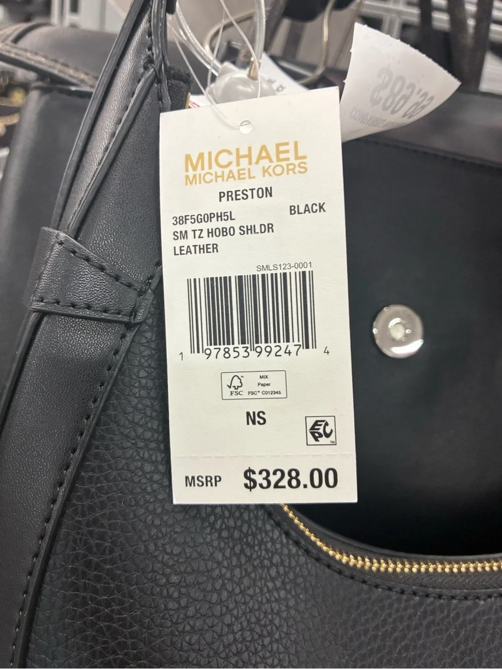 MICHAEL Michael Kors Black Leather Preston Small Hobo Bag